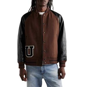Nouvel arrivage de veste Letterman universitaire en laine manches en cuir veste universitaire pour hommes veste d'hiver personnalisée vêtements de rue boutonnée en laine - Product Image 3