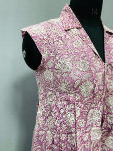 Custom Made Women's Casual Block Printed Cotton <b>Spaghetti</b> <b>Strap</b> V-neck Breathable Eco-Friendly Blouse - Product Image 4