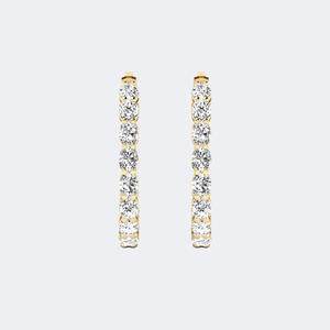Pendientes de Aro con Diamantes en Forma Ovalada de 5.60CTW - Product Image 4