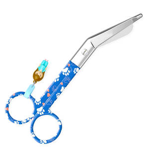 Tijeras Quirúrgicas de Acero Inoxidable con Punta Redondeada, Certificadas por MOL, con Diseño de Perros Azules, para Enfermería Manual - Product Image 6