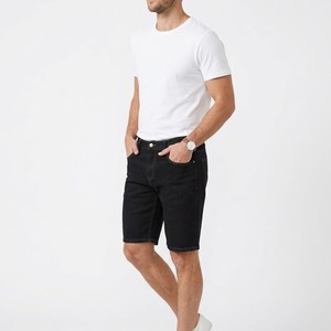 Pantalones Cortos de Mezclilla para Hombre, de Primera Calidad, Lavado Oscuro, Corte Recto, Cintura Media, Estilo Casual de Verano, Tejido de Algodón, con Bolsillos, OEM - Product Image 2