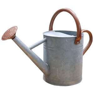 Vintage style metal watering can decorative garden tool with ergonomic handle long spout balanced <b>grip</b> for smooth flow <b>control</b> - Product Image 1