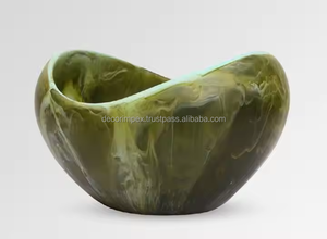 Bols à fruits et à salade ronds modernes et écologiques en résine avec bols de service faits à la main de qualité supérieure - Product Image 4