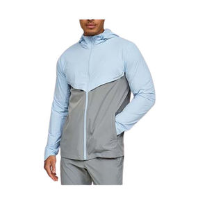 Veste matelassée à capuche pour homme, color-block, imperméable, réversible, coupe-vent, fermeture éclair, style sportif, pour l'hiver, bleu clair - Product Image 6