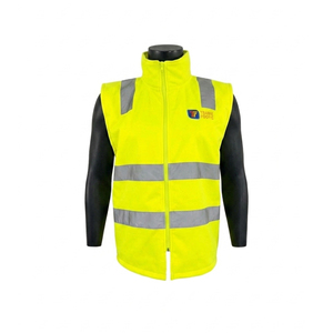 Gilet de sécurité haute visibilité ANSI Classe 3 avec LED clignotantes, réfléchissant, imperméable, coupe-vent, fermeture éclair, logo personnalisé pour la sécurité routière et le travail - Product Image 1