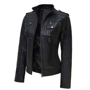 Chaquetas de Mujer 100% Cuero Genuino, Acabado en Lona, Ropa Casual de Invierno de Alta Calidad, Hechas en Pakistán por Fabricantes Profesionales - Product Image 2