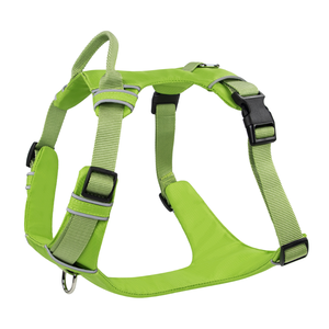 Arnés reflectante resistente para perros, sin tirones, ajustable, tipo chaleco de entrenamiento para mascotas con asa, doble clip y anillo para correa delantera y trasera - Product Image 1