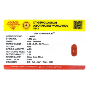 Natural Red Coral Oval Cabochon Loose Gemstone 5.91 Ct 4mm Certified Wholesale - Product Image 4