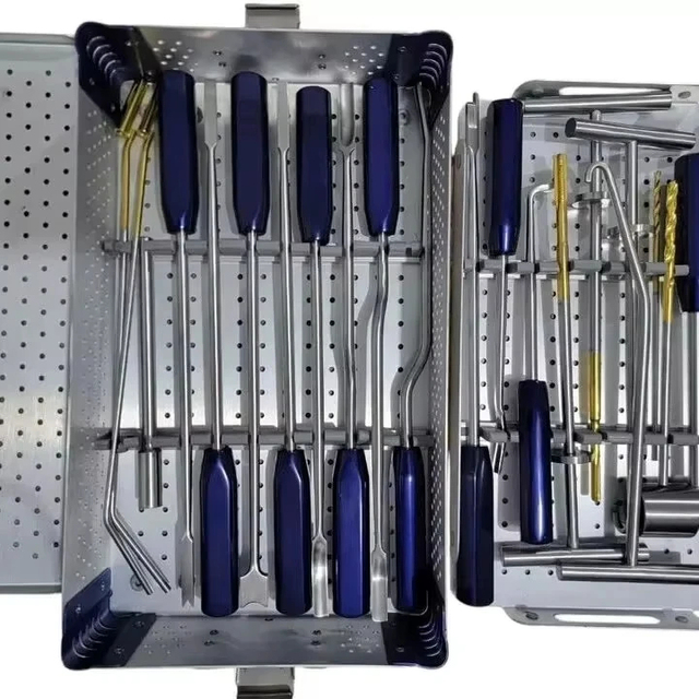 Orthopedic Bone Cement Removal Instrument Set with Sterilization Box Orthopedic bone cement removal instrument set