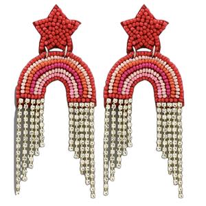 เครื่องประดับแฟชั่นเมล็ดพันธุ์ลูกปัดต่างหูหลายสีปักต่างหูที่ทำด้วยมือจากอินเดียสำหรับผู้หญิงและเด็กผู้หญิง - Product Image 1