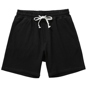 <b>Men</b> High Quality 100% Polyester Solid Sweat <b>Shorts</b> Casual Loose Sportswear Running Athletic Eco-Friendly Breathable <b>Black</b> - Product Image 1
