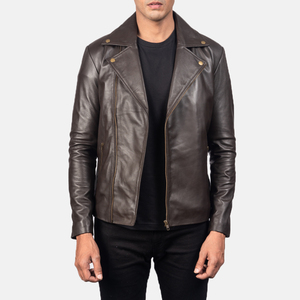 2026 Premium Quality Custom <b>Waterproof</b> Crew Neck Safari <b>Jacket</b> Cowhide Leather Sleeve New Fashionable Original Leather - Product Image 4