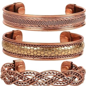 indian handmade copper cufflinks Energinox Magnetic Therapy Arthritis Copper Cuff Magnet Bio <b>Healing</b> <b>Bracelet</b> for Women - Product Image 5