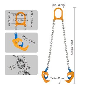 Sollevatore per Fusti G80 con Capacità di 2000 LBS, Catena Robusta da 1,6 Piedi, Imbracatura di Sollevamento per Fusti, Gancio di Sicurezza Rinforzato, Sollevatore Manuale per Fusti - Product Image 3