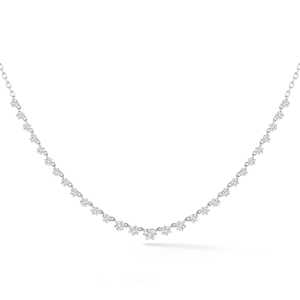 14K 18K <b>Solid</b> Gold Rivera Layering Tennis Choker <b>Necklace</b> 18 Inches Graduated Round Cut Lab Grown Diamond Collar For Women Gift - Product Image 5