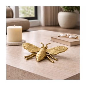 Sculpture murale abeille 7x6x3 pouces, décoration animale moderne faite à la main pour le salon - Product Image 5