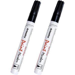 Set di 2 Pennarelli Neri a Base d'Olio, Asciugatura Rapida, Impermeabili, Permanenti per Plastica, Pneumatici, Gomma, Metallo - Pennarelli Multiuso - Product Image 1