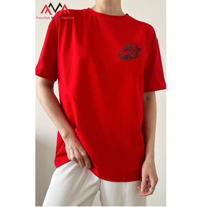 Camiseta Roja Casual de Cuello Redondo, Corte Regular, Estampada (Estampado Gráfico), 95% Algodón + 5% Elastano, Manga Corta Vietnamita - Product Image 4