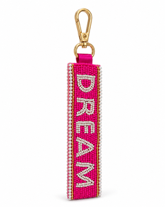 Sstringz Handmade Beaded DREAM Keychain Colorful Acrylic Bead <b>Key</b> <b>Ring</b> Inspirational Bag Charm Gift for Women Girls and Teens - Product Image 3