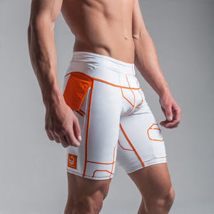 Shorts de course ajustés à séchage rapide pour hommes, taille haute élastique, extensibles, doux, pour l'entraînement et le sport - Product Image 1