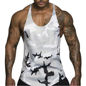 Débardeur de sport pour homme à dos nageur, personnalisable par sublimation, faible MOQ, en polyester et élasthanne respirant et écologique, pour musculation - Product Image 4