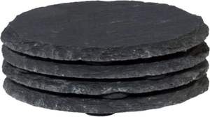 Posavasos cuadrados y redondos de pizarra, posavasos de piedra negra, juego de posavasos a granel para bar y hogar, de mármol creativo - Product Image 6