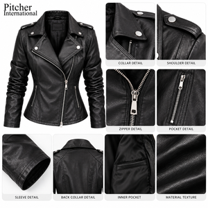 Fabricant de vestes en cuir pour femmes pour les détaillants américains, fournisseur de collections saisonnières de vestes en cuir pour femmes, OEM - Product Image 6