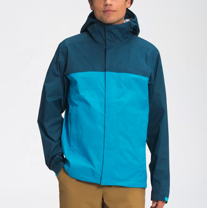 Veste d'extérieur légère et imperméable pour homme avec capuche, logo frontal, col montant, imperméable pour la randonnée et le camping, en tissu tissé - Product Image 2
