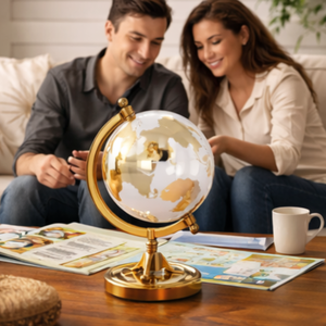 Globo Terráqueo Ejecutivo Premium con Base de Aluminio para Escritorio | Globo Terráqueo Educativo con Mapa Detallado para Escritorio de Oficina, Mesa de Estudio y Decoración del Hogar - Product Image 4