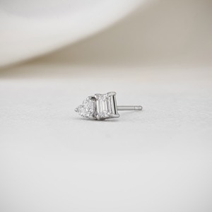 ต่างหูเพชรทอง 14K รูปทรงหลากหลาย มรกตเพาะเลี้ยง รูปหัวใจ รูปไข่ รูปหยดน้ำ ต่างหูเดี่ยว เครื่องประดับทันสมัยสำหรับผู้หญิง - Product Image 4