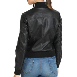 Wholesale Motorcycle Ladies Genuine Sheep <b>Leather</b> <b>Jacket</b> Ladies Cropped Bomber Style Fashion Spring <b>Real</b> <b>Leather</b> <b>Jacket</b> Women - Product Image 2