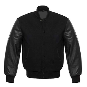 OEM Custom LOGO Sleeve Canvas Stand Collar Patchwork Design Winter Vintage Letterman Varsity <b>Jackets</b> for <b>Men</b> - Product Image 6