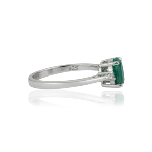 Bague de luxe artisanale pour femme, la plus vendue, 100 % authentique, avec émeraude taille ovale et diamants ronds, prix de gros - Product Image 5