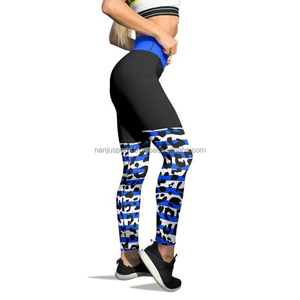 Nuevos pantalones de Yoga transpirables de cintura alta para mujer, mallas deportivas estampadas ajustadas de cintura media, ropa activa de entrenamiento para gimnasio de punto - Product Image 3