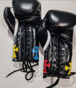 Vente flash : Ensemble de boxe professionnel en cuir véritable sur mesure, Chrome Heart, pour l'entraînement de boxe, Muay Thai et kickboxing - Product Image 2
