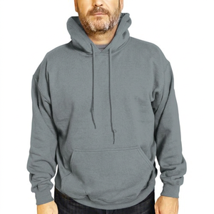 Sudadera con Capucha Azul Marino para Hombre, Corte Regular, Tejido de Algodón, Estilo Casual, Color Sólido, para Otoño - Product Image 4
