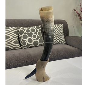 Corne à boire artisanale corne à boire médiévale Viking naturelle corne de vache à boire de la bière - Product Image 3