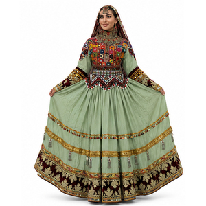 Vestidos de novia afganos kuchi vintage hechos a mano de alta calidad a bajo precio y con MOQ bajo. Hermosos vestidos afganos kuchi. - Product Image 1