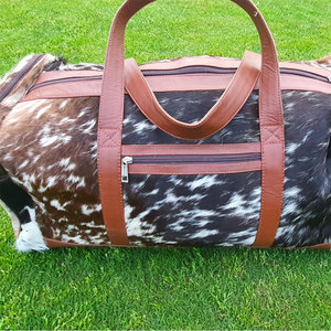 Bolsa de Viaje de Fin de Semana de Pelo de Vaca, Ecológica, Transpirable, de Diseño, Material Cómodo, Gran Capacidad - Product Image 6