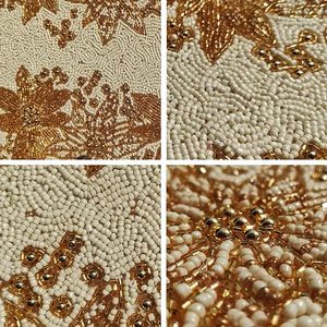 Embroidered Floral Eco-friendly Customizable <b>Table</b> <b>Runner</b> Classic Polyester Washable Home Decor Beaded Pattern - Product Image 6