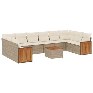 Set Divano da Giardino in Rattan PE Beige 135,4 X 69,3 X 27,2 Pollici, Elegante Arredamento da Esterno - Product Image 2