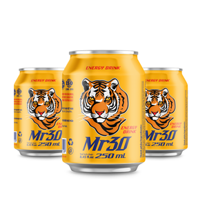 เครื่องดื่มชูกำลัง Mr30 ขนาด 250 มล. บรรจุกระป๋องอะลูมิเนียม เครื่องดื่มชูกำลังรสชาติแปลกใหม่สำหรับนักกีฬา ขายส่ง ไดนามิท บูสท์ เบเวอเรจส์ จาก A&B เวียดนาม รับผลิตแบบ OEM ODM - Product Image 1