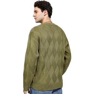 Pull-over d'hiver à manches longues avec logo personnalisé pour hommes, vêtements tricotés à col rond avec motif solide, tricots d'hiver - Product Image 5