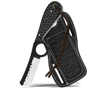 Couteau de boucher à lame fixe en acier inoxydable, pointe tombante, qualité industrielle, manche alvéolé, bord droit, EDC, chasse, survie - Product Image 1