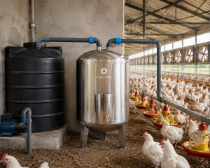 Sistema de Optimización de Agua para Aves de Corral AquaHex, Dispositivo Físico de Acondicionamiento de Agua para Granjas de Pollos de Engorde y Ponedoras - Product Image 1