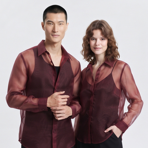Chemise transparente sexy pour femme, hauts légers et transparents en maille, chemises boutonnées transparentes pour homme et femme - Product Image 4