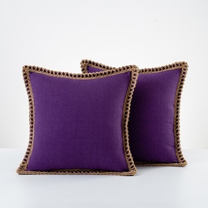 Funda de Almohada Minimalista de Lino de Color Sólido, Cubierta Simple para Asiento de Coche, Tela Transpirable, Accesorio Decorativo para Viajes y Hogar - Product Image 6