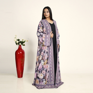 Abaya en mousseline unie pour femme, coupe ample, ouverte sur le devant, style cardigan long arabe, tenue de prière islamique modeste, pour Ramadan, l'Aïd et les fêtes - Product Image 2