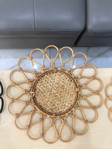 Natural Rattan Placemat <b>Round</b> Handmade Woven Dining <b>Table</b> <b>Mats</b> Eco Friendly Charger Plates for Wedding Party and Event Decor - Product Image 6