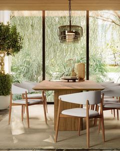 Juego de Comedor de Teca Sólida de Lujo, Muebles Modernos Minimalistas para Resort, Villa, Hotel e Interiores de Hogar Contemporáneo - Product Image 2